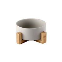 Thumbnail for Premium Bamboo Frame Ceramic Cat Bowl